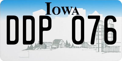 IA license plate DDP076