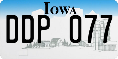 IA license plate DDP077