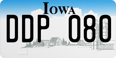 IA license plate DDP080