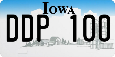 IA license plate DDP100