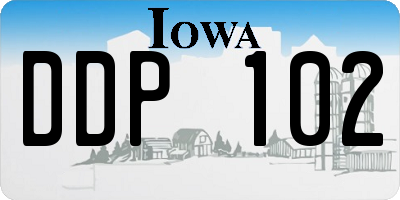 IA license plate DDP102
