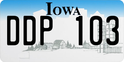 IA license plate DDP103