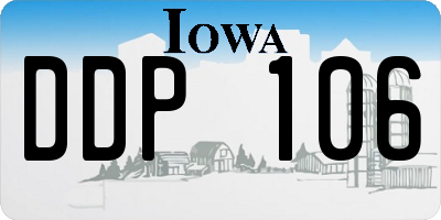 IA license plate DDP106