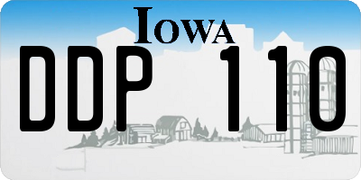 IA license plate DDP110