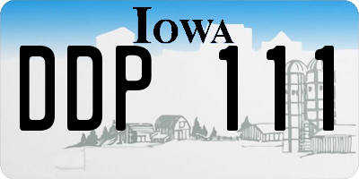 IA license plate DDP111