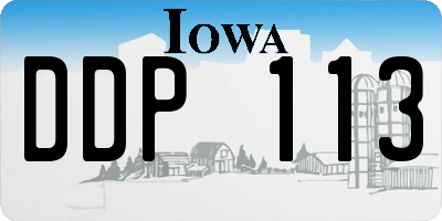 IA license plate DDP113