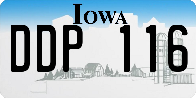IA license plate DDP116