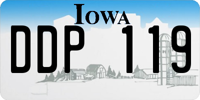 IA license plate DDP119