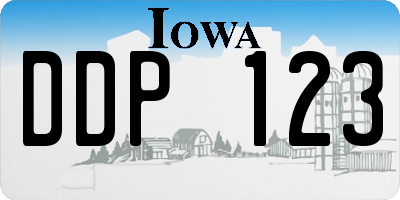 IA license plate DDP123