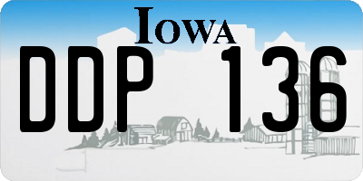 IA license plate DDP136