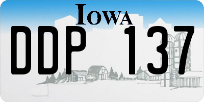 IA license plate DDP137