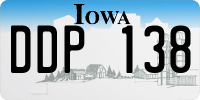 IA license plate DDP138