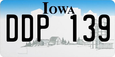 IA license plate DDP139