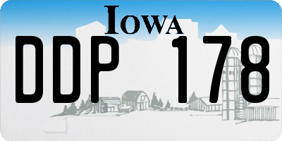 IA license plate DDP178