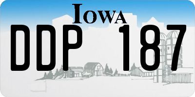 IA license plate DDP187