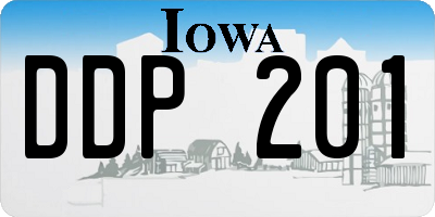 IA license plate DDP201