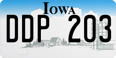 IA license plate DDP203