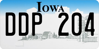 IA license plate DDP204
