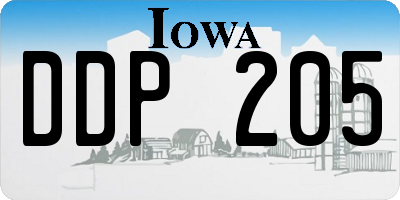 IA license plate DDP205