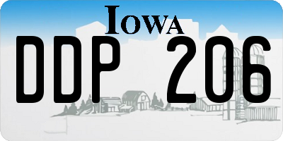 IA license plate DDP206