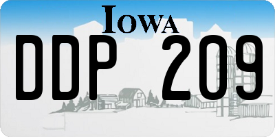 IA license plate DDP209