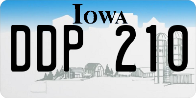IA license plate DDP210