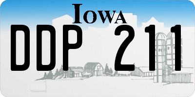 IA license plate DDP211