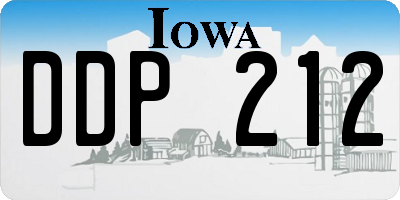 IA license plate DDP212