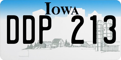 IA license plate DDP213