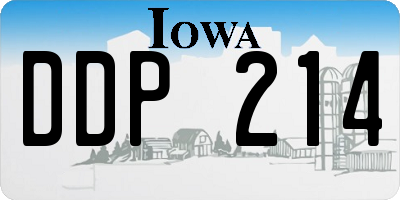 IA license plate DDP214