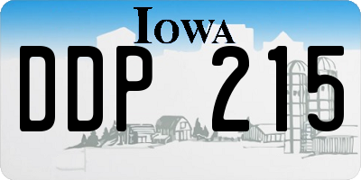 IA license plate DDP215