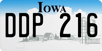 IA license plate DDP216