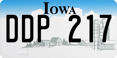 IA license plate DDP217