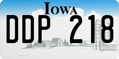 IA license plate DDP218