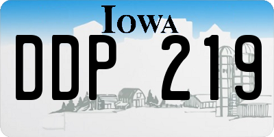 IA license plate DDP219
