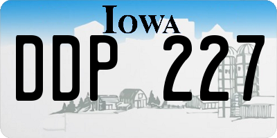 IA license plate DDP227