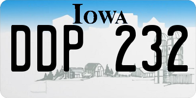 IA license plate DDP232