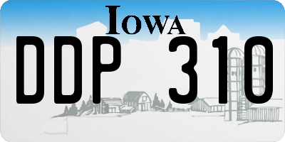 IA license plate DDP310