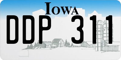 IA license plate DDP311