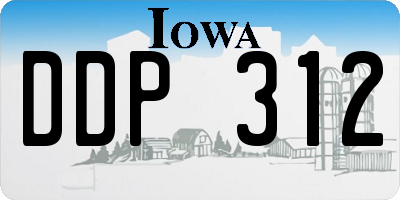 IA license plate DDP312