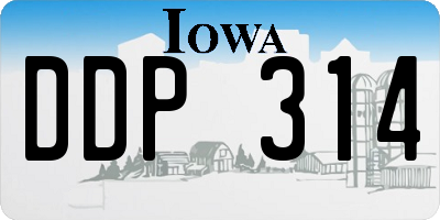 IA license plate DDP314