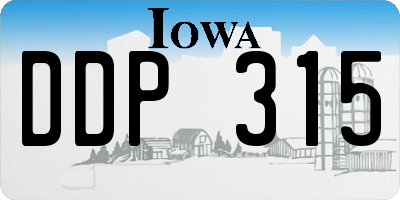 IA license plate DDP315