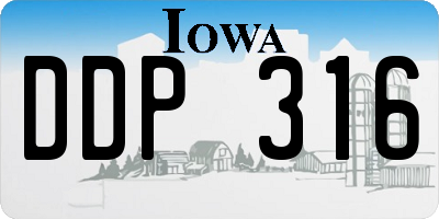 IA license plate DDP316
