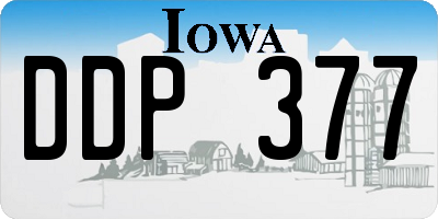 IA license plate DDP377