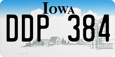 IA license plate DDP384