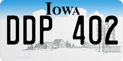 IA license plate DDP402
