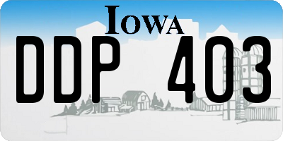 IA license plate DDP403