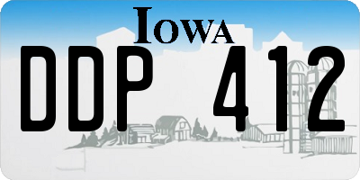 IA license plate DDP412