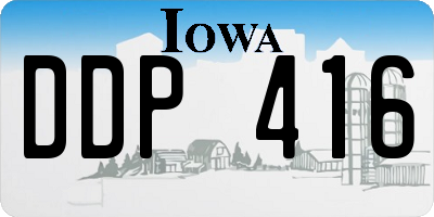 IA license plate DDP416