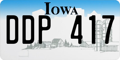 IA license plate DDP417